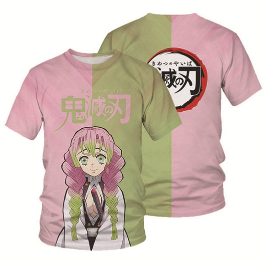 Hot selling new anime Japanese comic Demon Slayer series T-shirt 3D digital printed casual short-sleeved T-shirt for men and women
