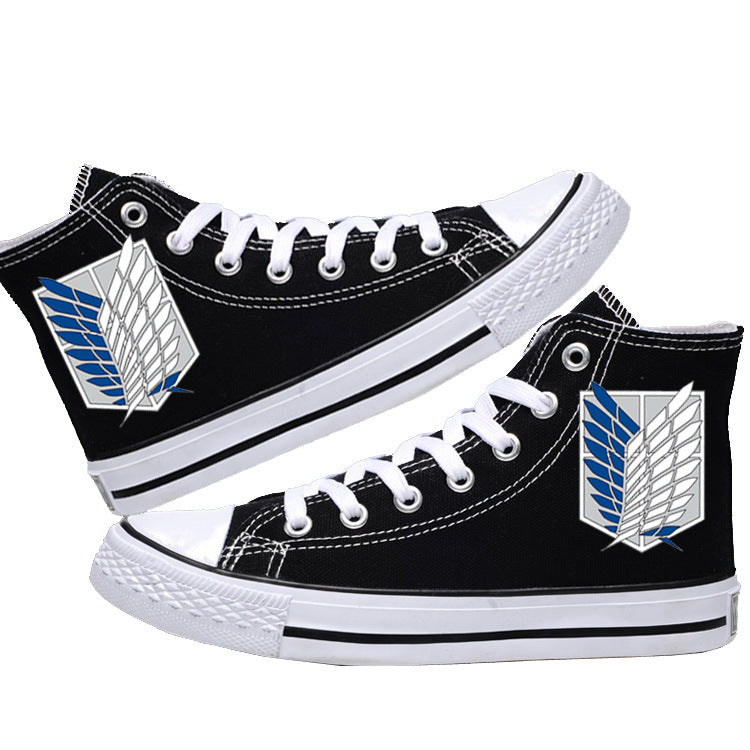 Attack on Titan High-Top Canvas Shoes Anime Streetwear for Students & AOT Fans