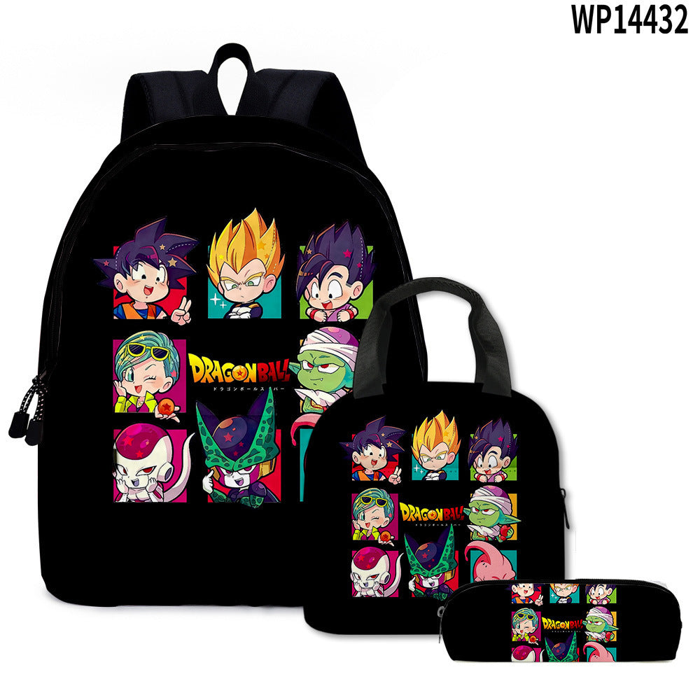 Dragon Ball Super 3D Goku Backpack Set 3-Piece Anime Combo