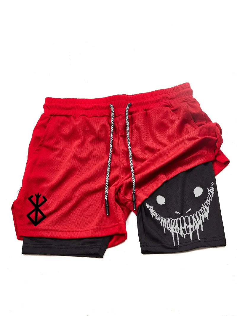 Berserk Men's 2-in-1 Sports Shorts – Quick-Dry & Gym-Ready