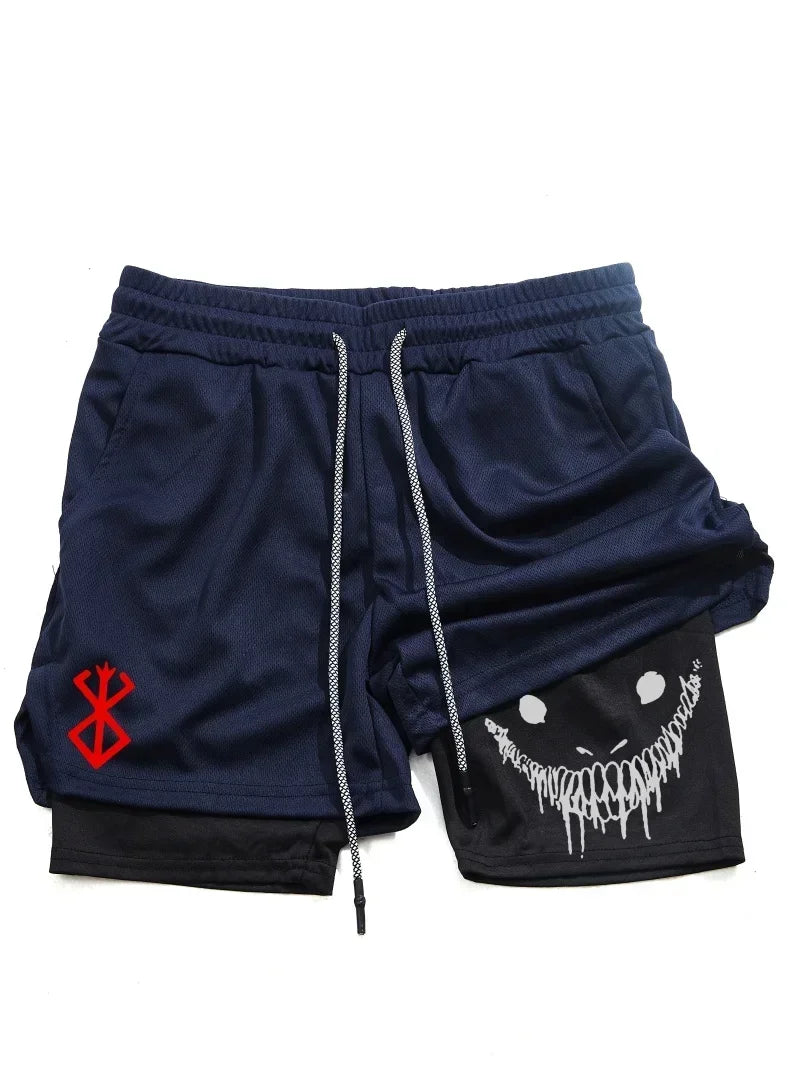 Berserk Men's 2-in-1 Sports Shorts – Quick-Dry & Gym-Ready