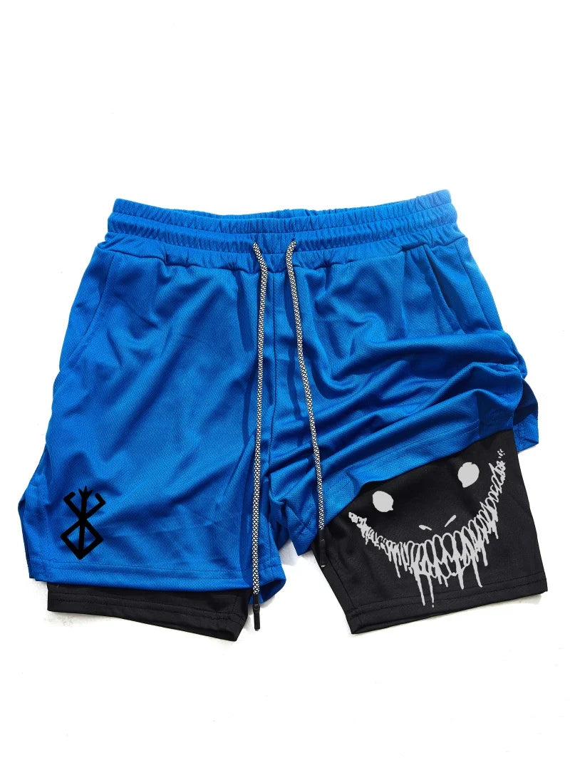 Berserk Men's 2-in-1 Sports Shorts – Quick-Dry & Gym-Ready