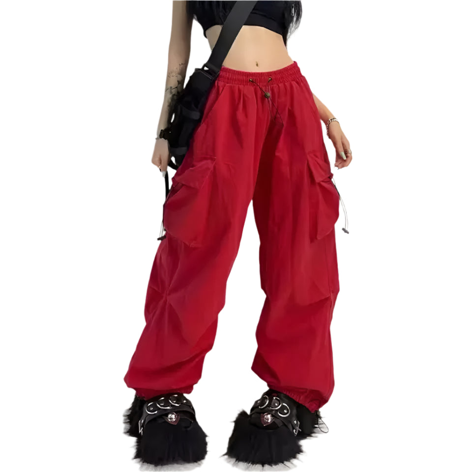 High-Waisted Cargo Pants – Anime Streetwear Meets American Cool
