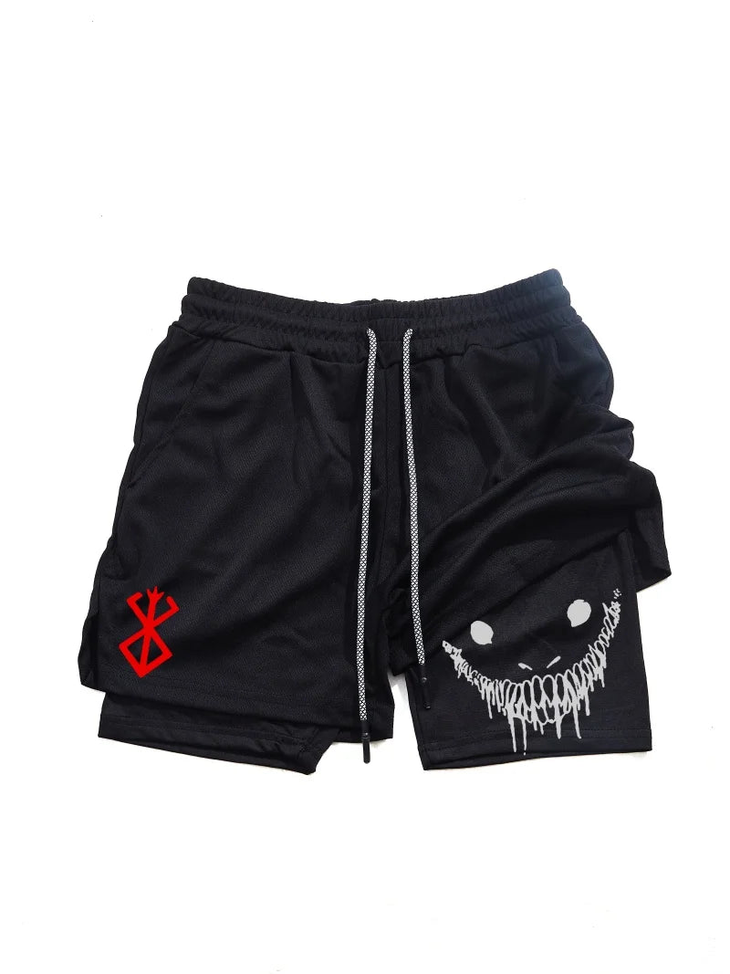 Berserk Men's 2-in-1 Sports Shorts – Quick-Dry & Gym-Ready