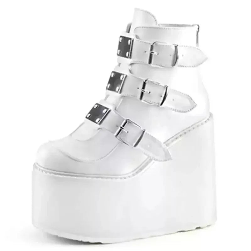 Motorcycle Platform Wedge Boots – Superhero Vibes with Anime Baddie Energy