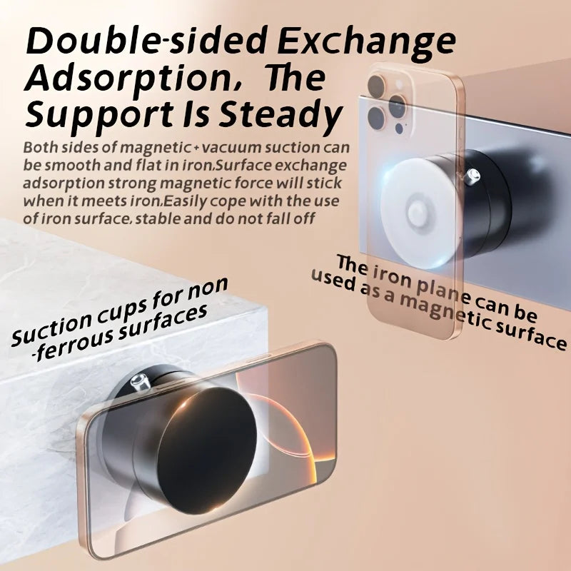 Magnetic Folding Suction Stand – Universal Phone Holder with Double-Sided Grip