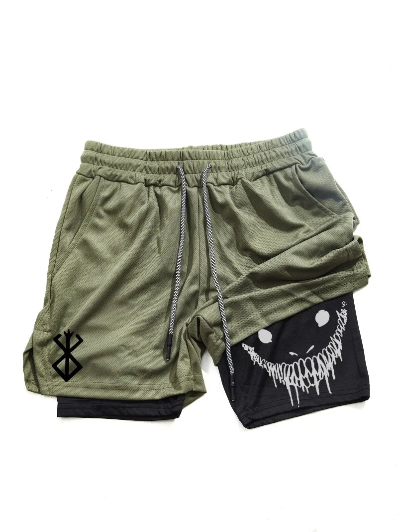 Berserk Men's 2-in-1 Sports Shorts – Quick-Dry & Gym-Ready