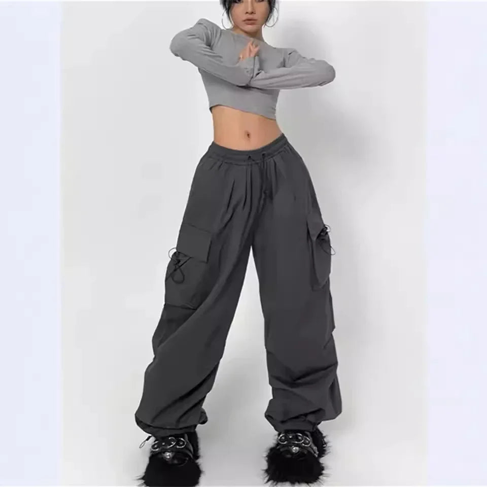 High-Waisted Cargo Pants – Anime Streetwear Meets American Cool