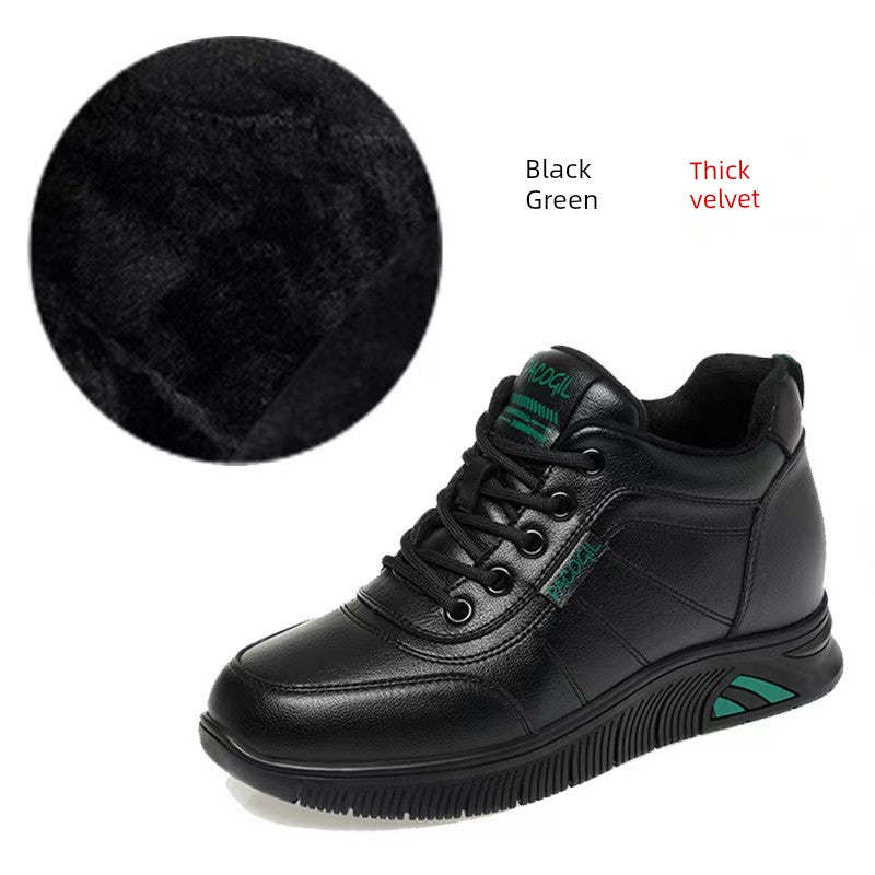 Fleece-Lined Leather Shoes