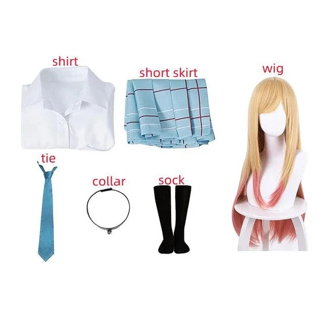 Kitagawa Marin Cosplay Set – My Dress-Up Darling School Uniform + Wig & Accessories