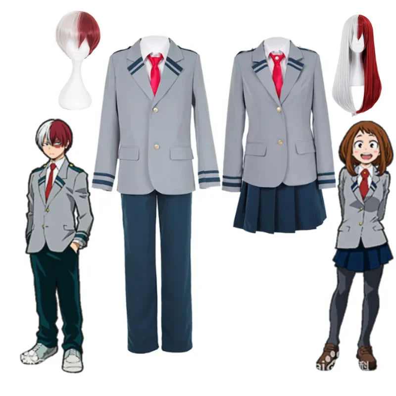 My Hero Academia School Uniform Cosplay – Midoriya & Todoroki Unisex Set + Wig
