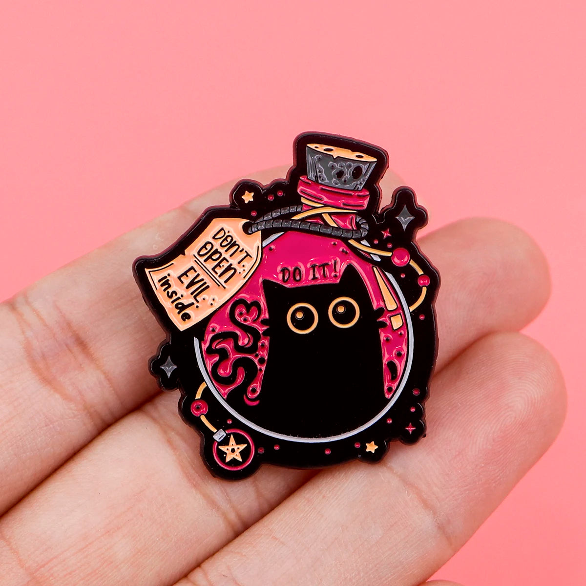 Midnight Meow Pin: Witch’s Lucky Charm