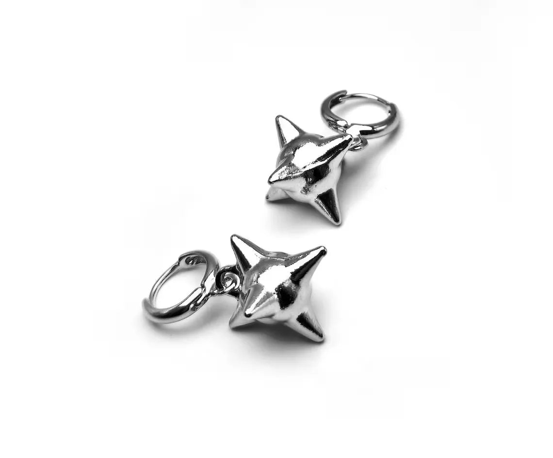 Silver Spike Ball Earrings