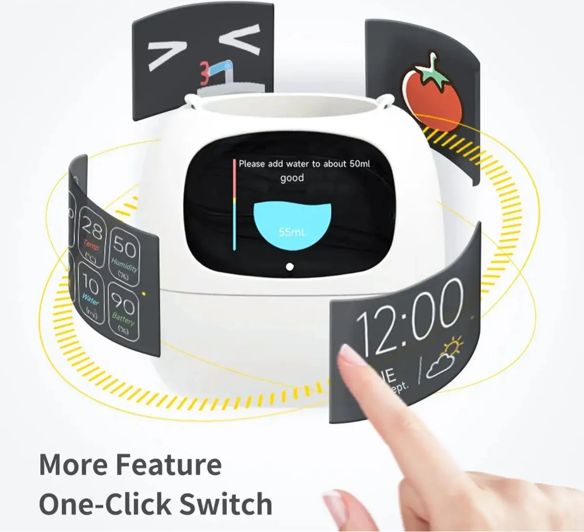 Smart Life Planter,Endless Fun Over 49 Rich Expressions,7 smart sensors,AI Chips Make Raising Plants Easy and Fun