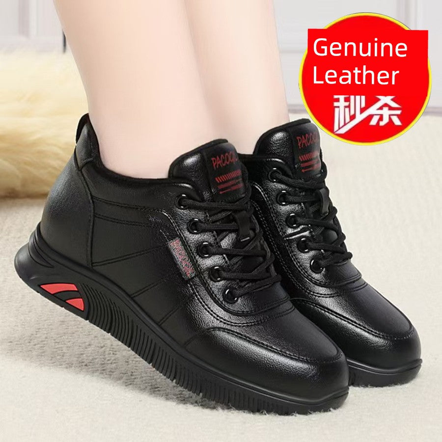 Fleece-Lined Leather Shoes