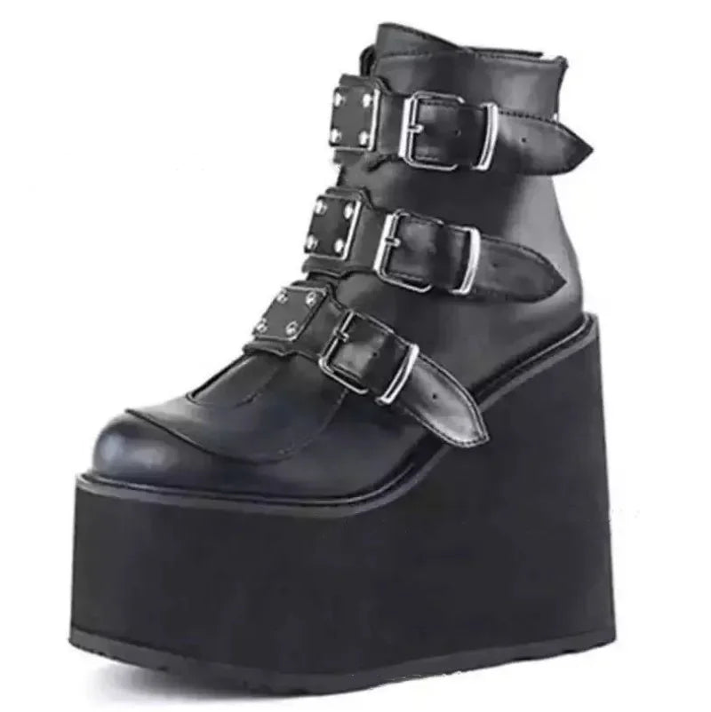 Motorcycle Platform Wedge Boots – Superhero Vibes with Anime Baddie Energy