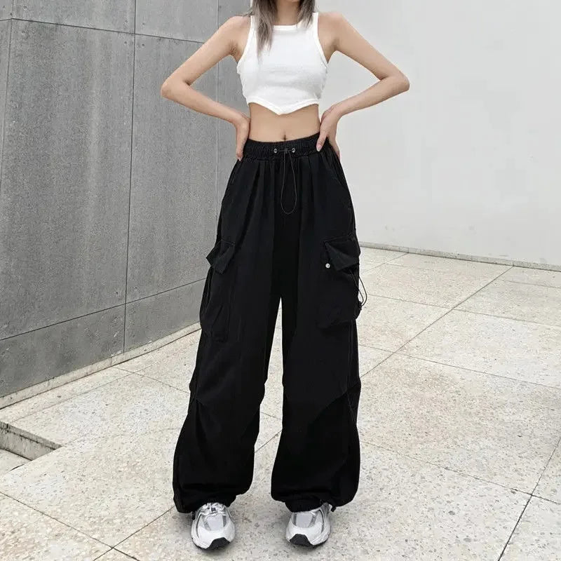 High-Waisted Cargo Pants – Anime Streetwear Meets American Cool