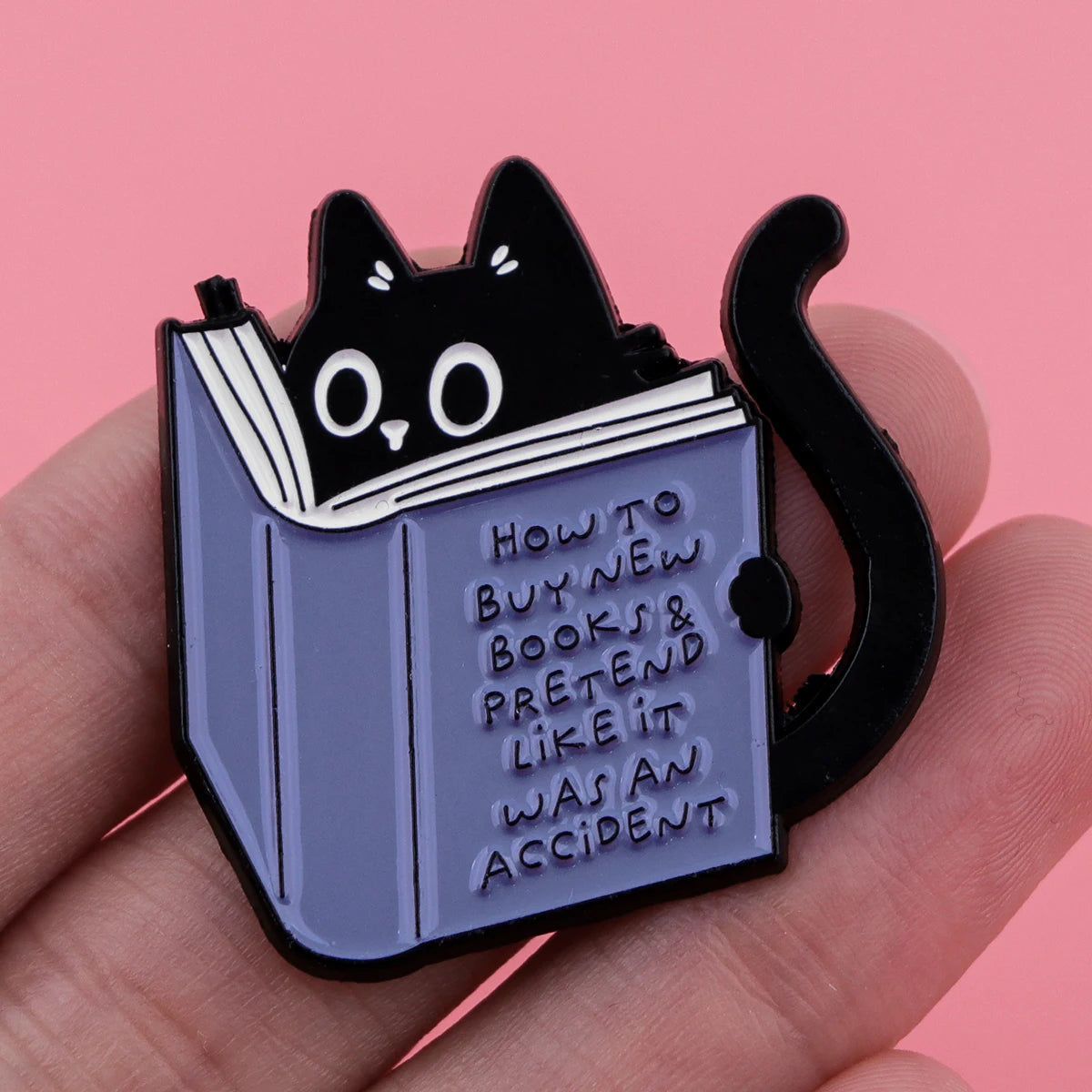 Whiskers & Words Pin: The Bookish Cat