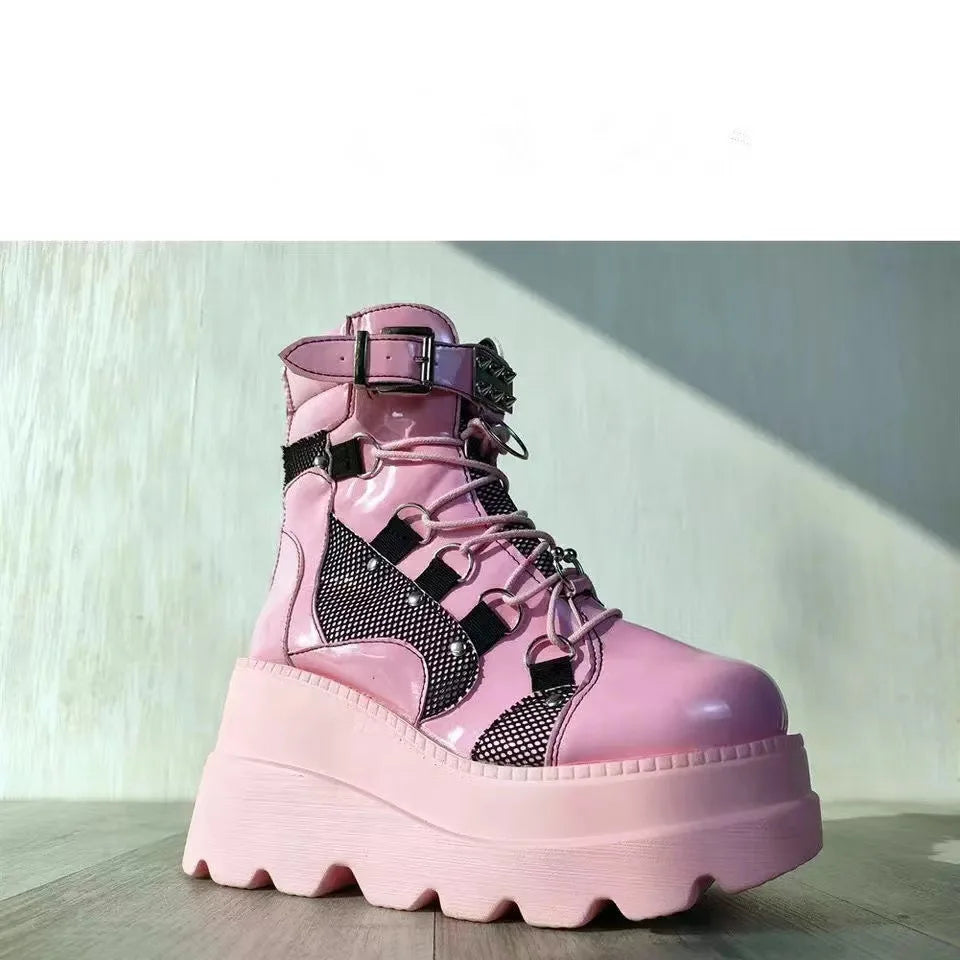 Anime-Inspired Platform Ankle Boots – Wedge Heels for Cosplay Queens