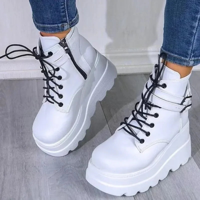 Green Platform Ankle Boots – Zip-Up Party Heels with Anime Luxe Energy