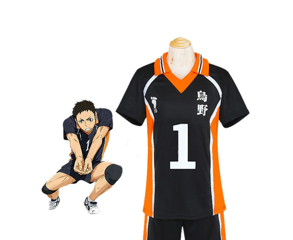 Haikyuu!! Karasuno & Nekoma Volleyball Cosplay Set – Hinata Shoyo-Inspired Sportswear + Knee Pads