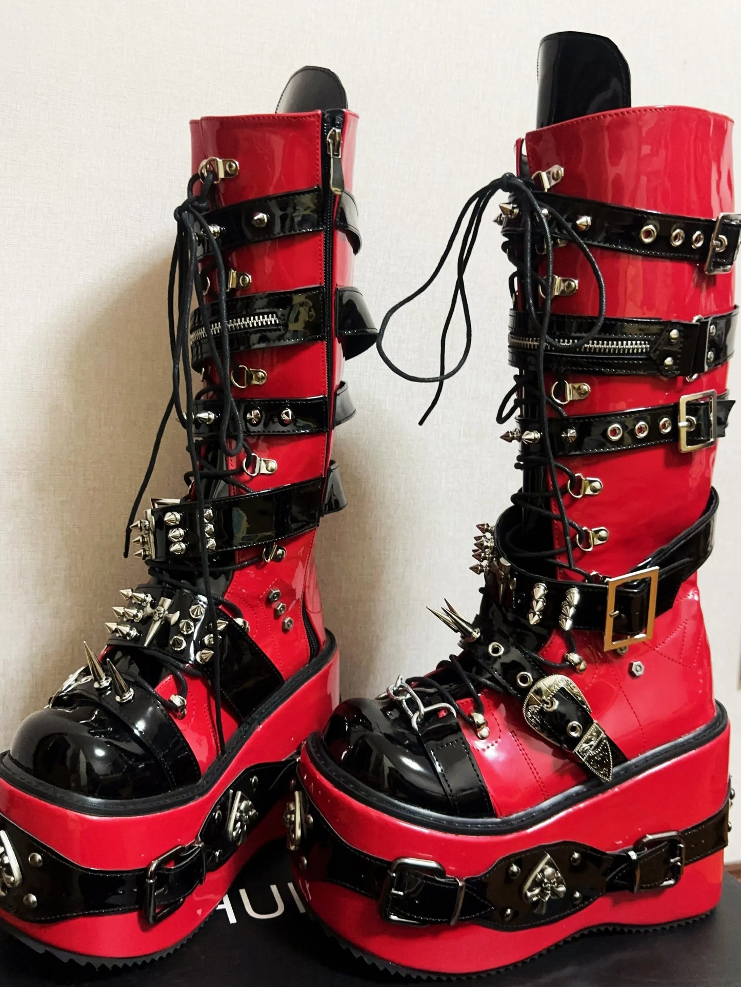 Wasteland Punk Platform Boots – Dark Street Style with High Wedge Heels