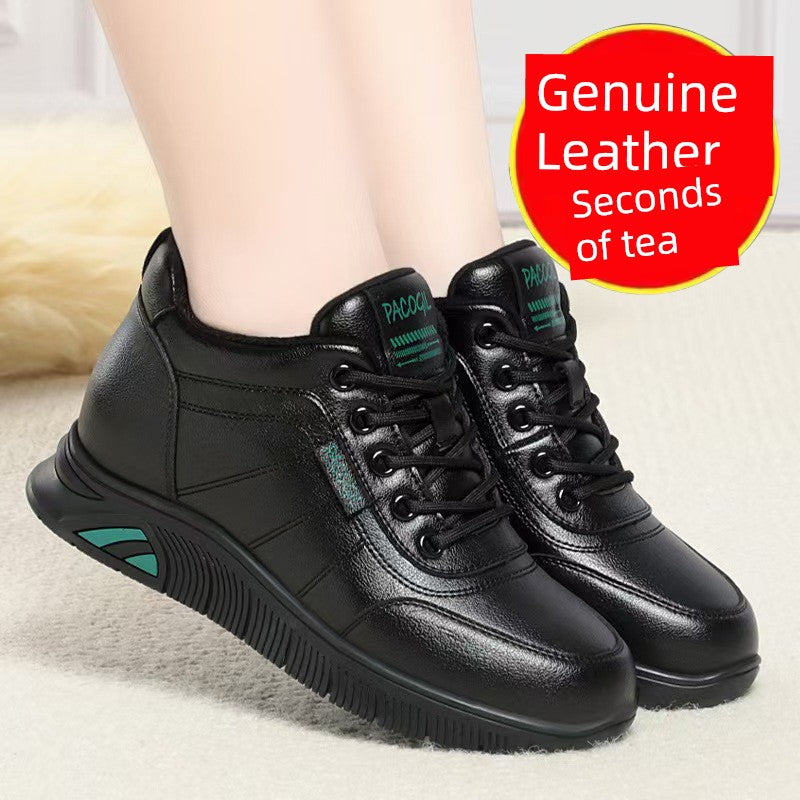 Fleece-Lined Leather Shoes