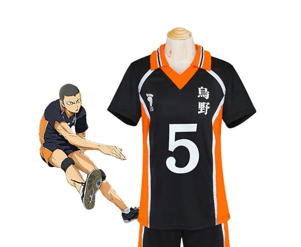 Haikyuu!! Karasuno & Nekoma Volleyball Cosplay Set – Hinata Shoyo-Inspired Sportswear + Knee Pads