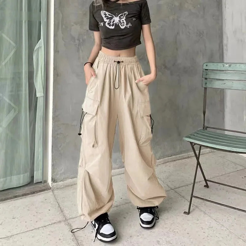 High-Waisted Cargo Pants – Anime Streetwear Meets American Cool