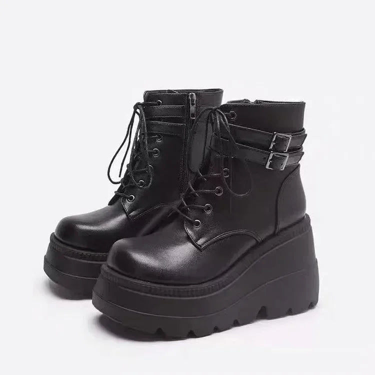 Green Platform Ankle Boots – Zip-Up Party Heels with Anime Luxe Energy