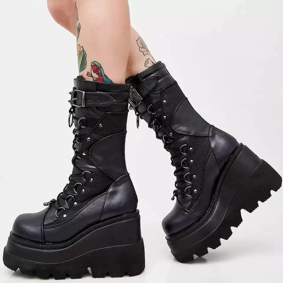 Punk Style Sneaker Boots – Plus Size Platform Power with Anime Rebel Energy
