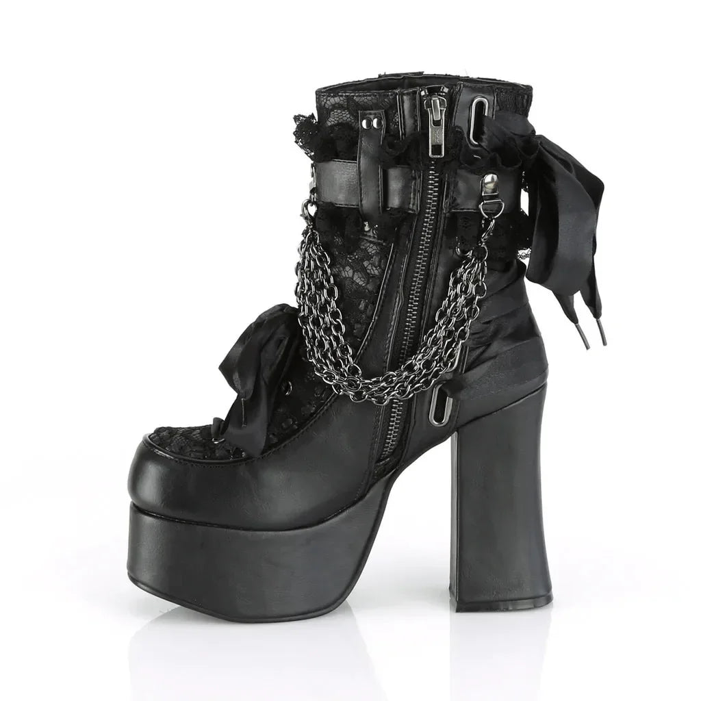 Bowknot Ankle Boots – Vintage Punk Meets Kawaii Rebel Energy