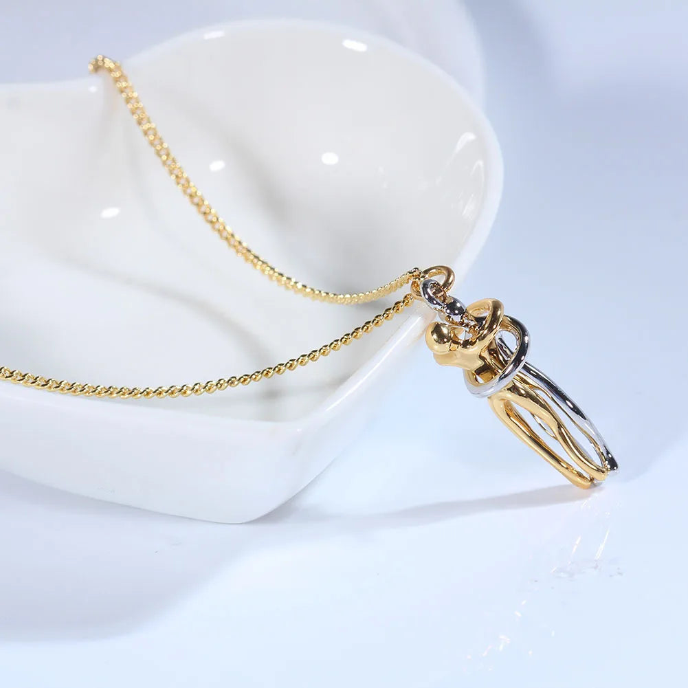 3mm Fashion Hugging Necklace Jewelry Choker Hug Pendant Chain Men Necklaces For Lover Women Couple Men Lady Female Male Gift