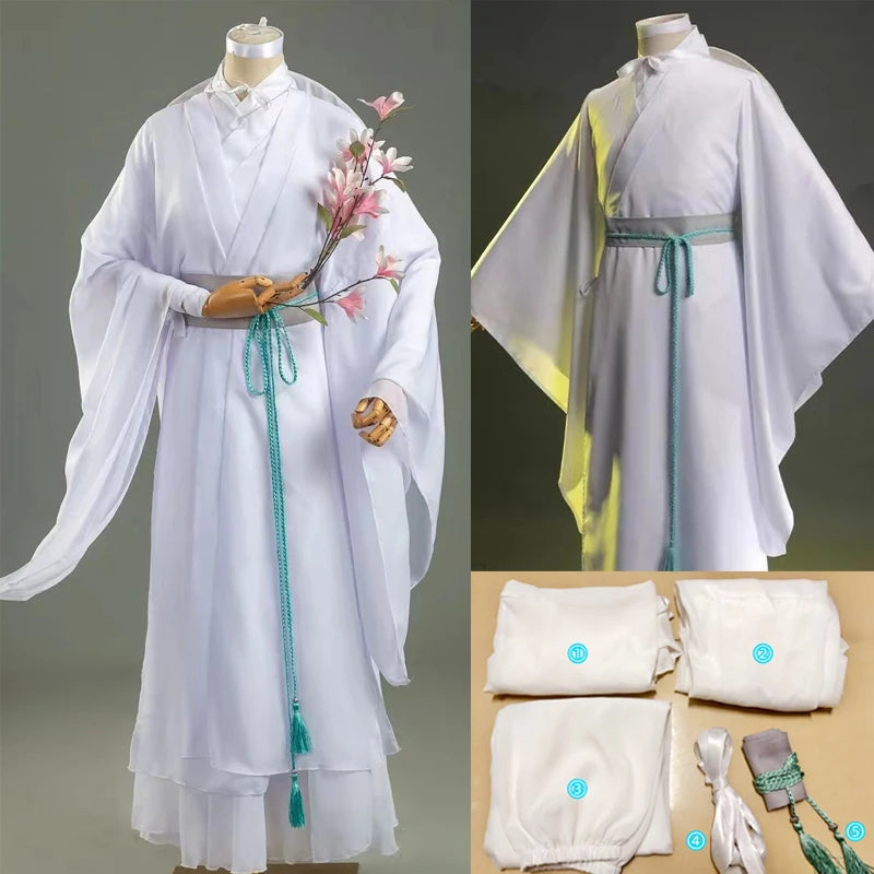 Xie Lian Cosplay Set – Tian Guan Ci Fu Elegance with Wig & Bamboo Hat Prop