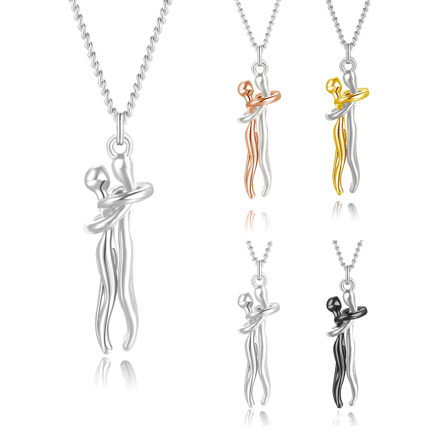 3mm Fashion Hugging Necklace Jewelry Choker Hug Pendant Chain Men Necklaces For Lover Women Couple Men Lady Female Male Gift