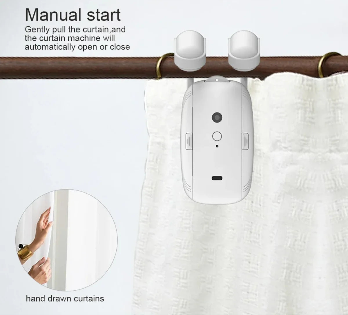 Smart Curtain Robot – APP-Controlled Roman Rod Track Opener (Tuya Compatible)