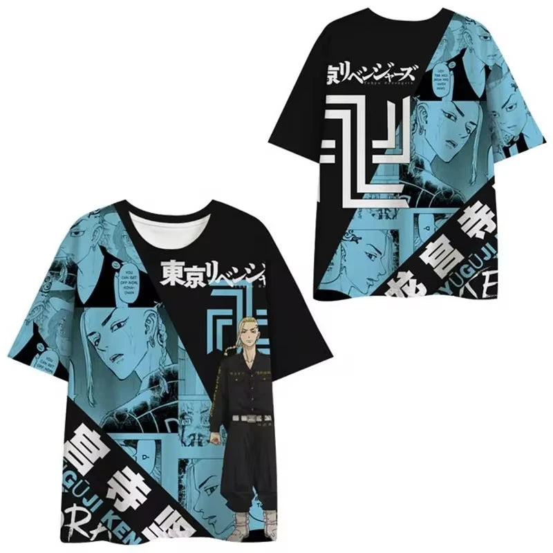 Tokyo Revengers Oversized T-Shirt – 3D Print Streetwear for Time-Leaping Legends