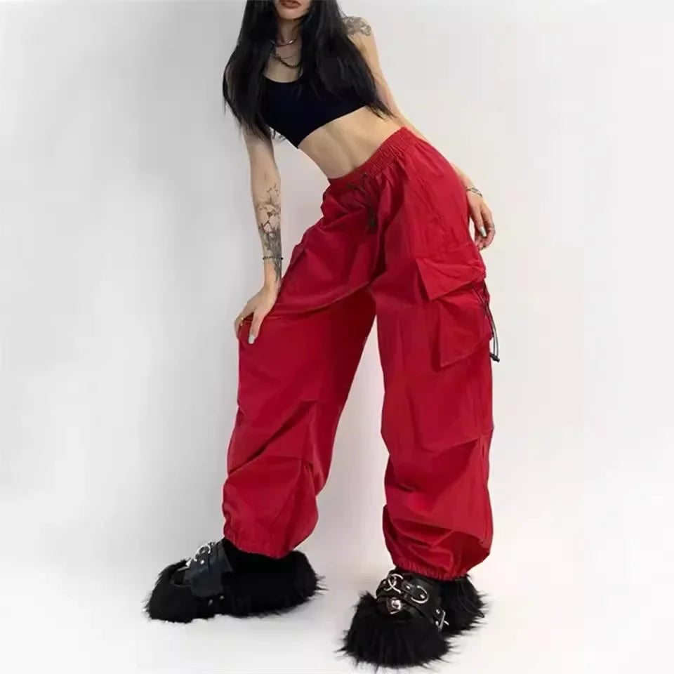 High-Waisted Cargo Pants – Anime Streetwear Meets American Cool