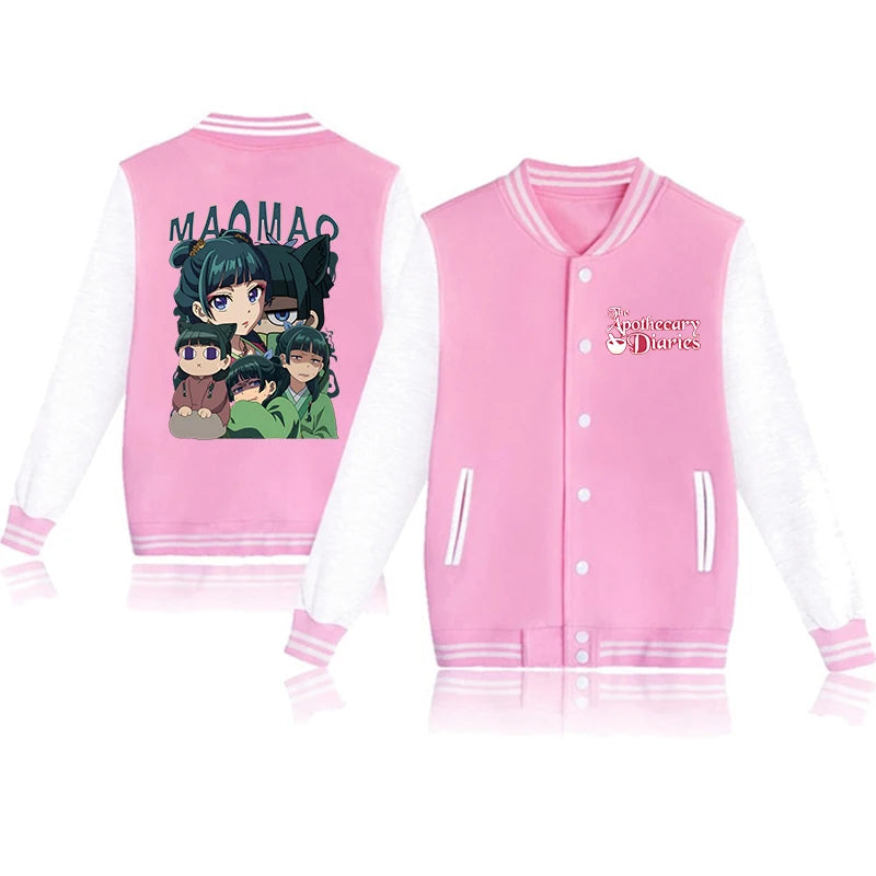 Maomao Baseball Jacket – Apothecary Diaries Anime Drip with Cozy Hip Hop Vibes