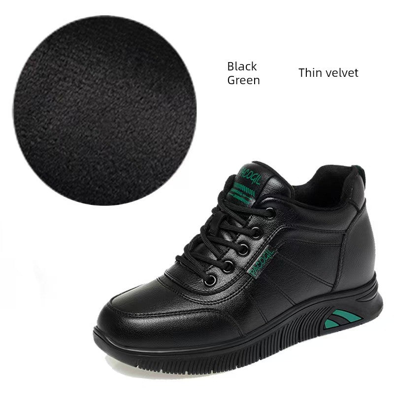 Fleece-Lined Leather Shoes