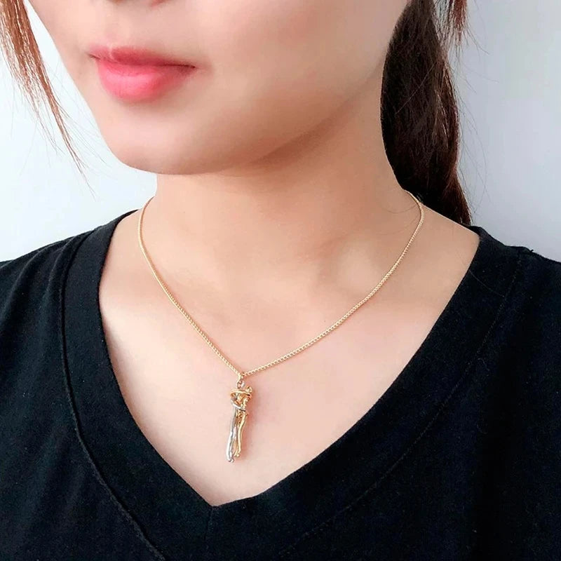 3mm Fashion Hugging Necklace Jewelry Choker Hug Pendant Chain Men Necklaces For Lover Women Couple Men Lady Female Male Gift