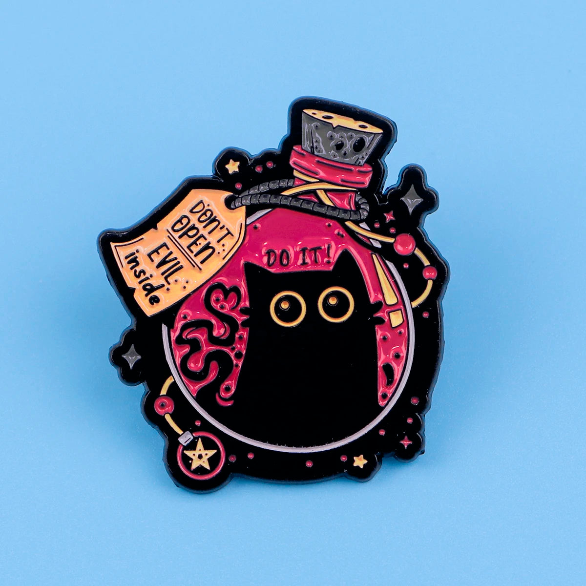 Midnight Meow Pin: Witch’s Lucky Charm
