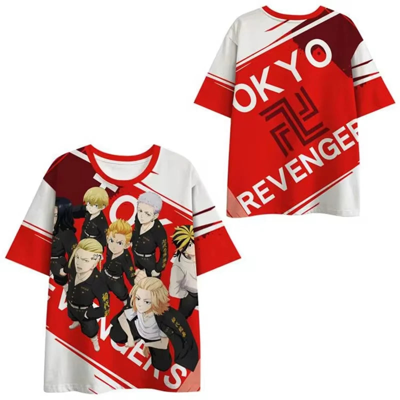 Tokyo Revengers Oversized T-Shirt – 3D Print Streetwear for Time-Leaping Legends