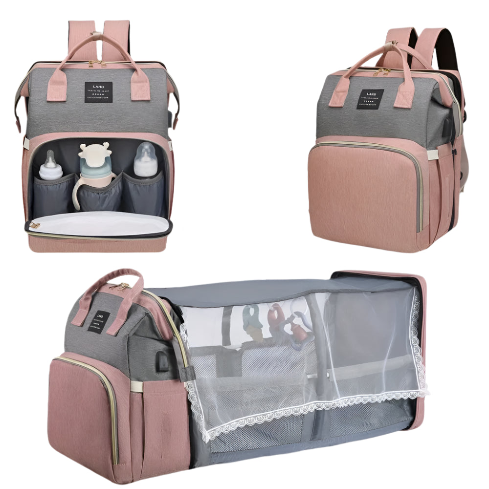 Mommy Bag Lightweight Portable Folding Crib Bed Large-capacity Travel Maternity Bags Baby Backpack Female Mommy Outting Bag