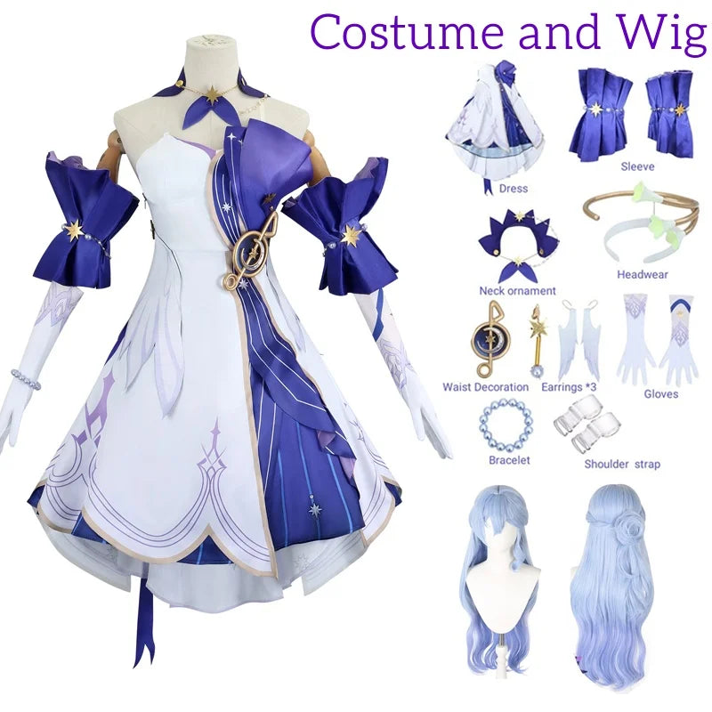Robin Cosplay Costume – Honkai: Star Rail 3D Print Dress + Wig Full Set