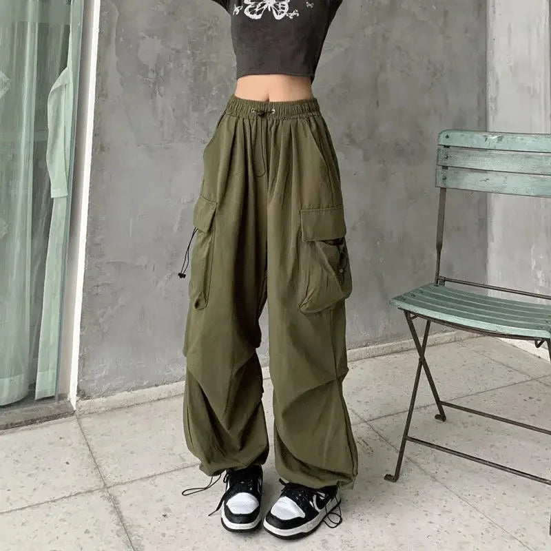 High-Waisted Cargo Pants – Anime Streetwear Meets American Cool