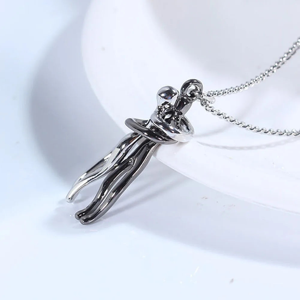 3mm Fashion Hugging Necklace Jewelry Choker Hug Pendant Chain Men Necklaces For Lover Women Couple Men Lady Female Male Gift