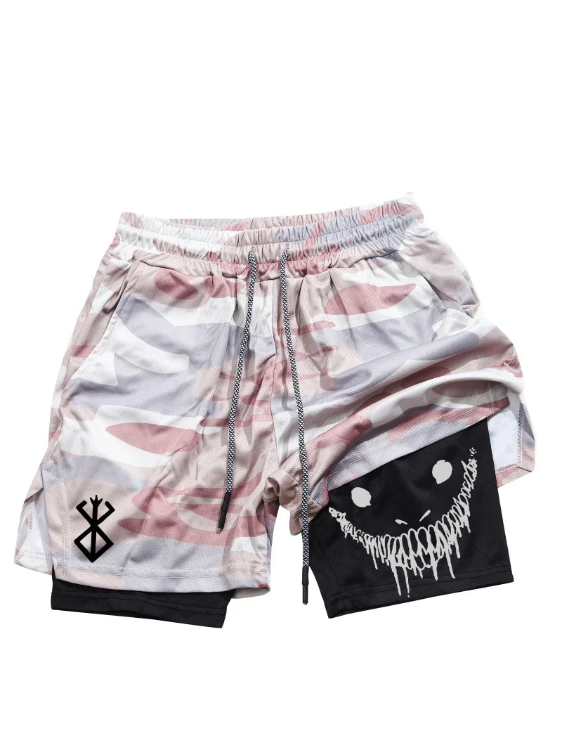 Berserk Men's 2-in-1 Sports Shorts – Quick-Dry & Gym-Ready
