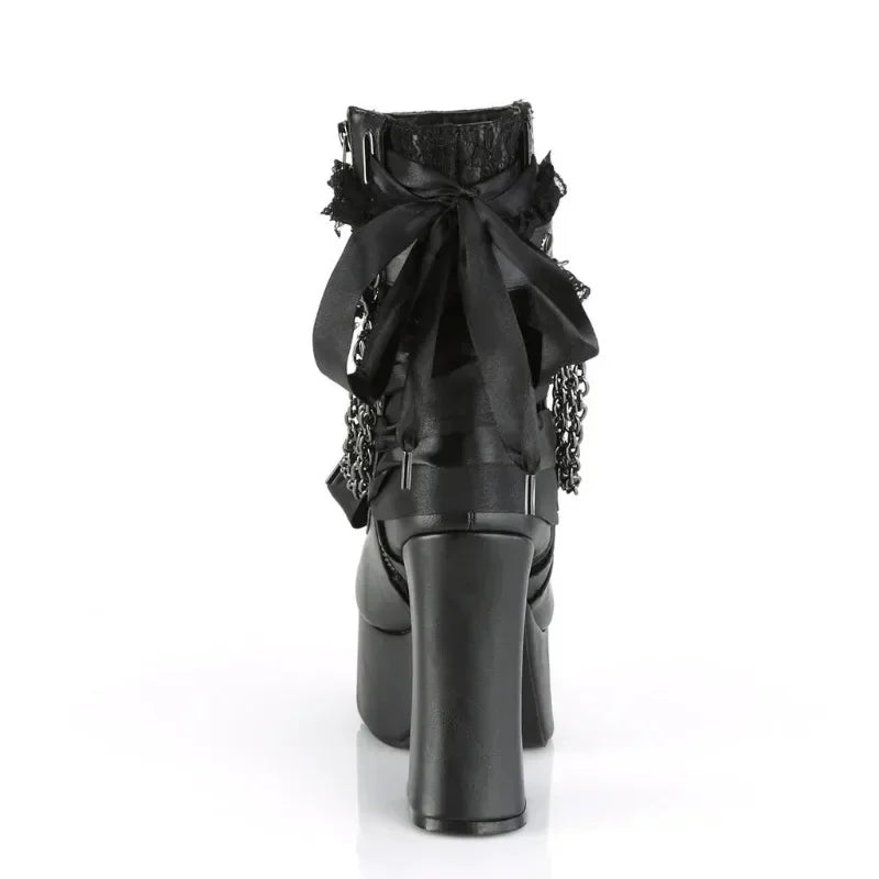 Bowknot Ankle Boots – Vintage Punk Meets Kawaii Rebel Energy