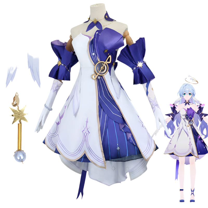 Robin Cosplay Costume – Honkai: Star Rail 3D Print Dress + Wig Full Set